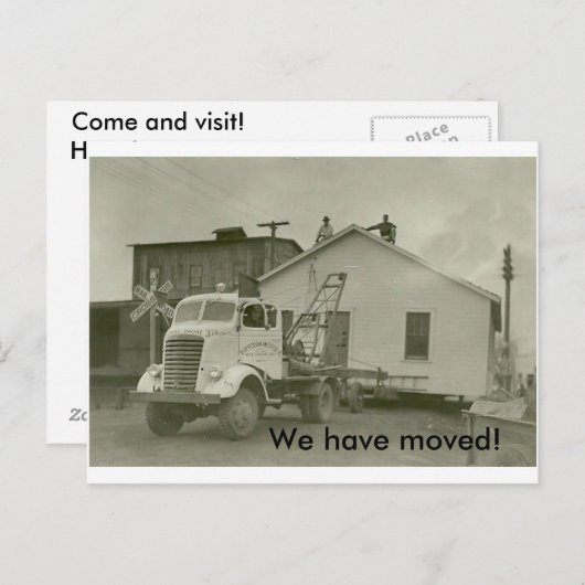 We zijn verhuisd! aankondigingskaart (Voorkant / Achterkant)