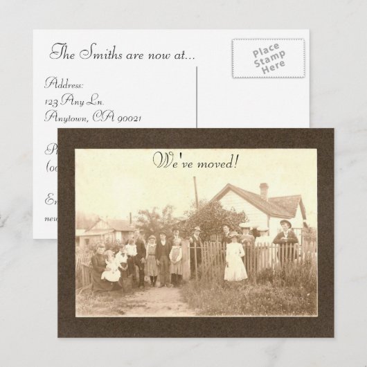 We zijn verhuisd. aankondigingskaart (Voorkant / Achterkant)
