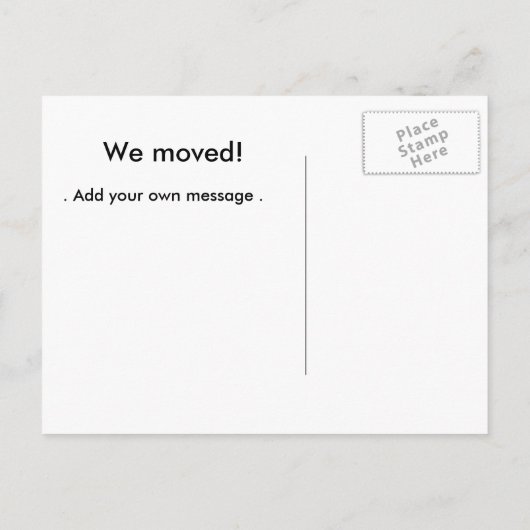 We zijn verhuisd! aankondigingskaart (Achterkant)