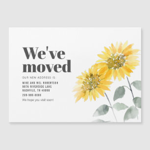We zijn verhuisd Adres Sunflower Verhuisbericht Magnetische Uitnodiging
