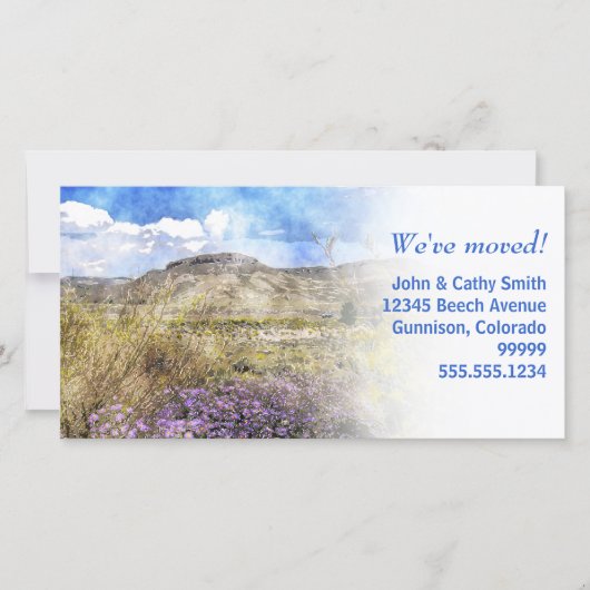 We zijn verhuisd! Adreswijziging Aangepaste fotoka Aankondiging (Voorkant)