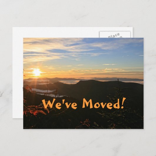 We zijn verhuisd! adreswijziging van Mountain Sunr Aankondigingskaart (Voorkant / Achterkant)