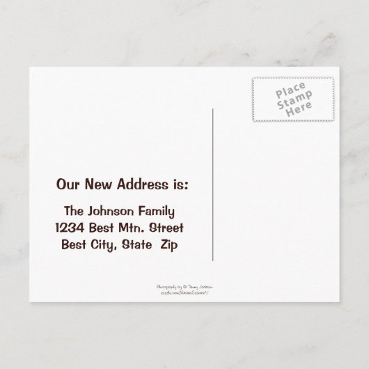 We zijn verhuisd! adreswijziging van Mountain Sunr Aankondigingskaart (Achterkant)