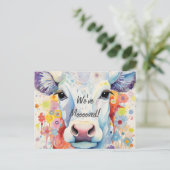 We zijn verhuisd! Artsy Koe Briefkaart (Staand voorkant)