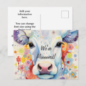 We zijn verhuisd! Artsy Koe Briefkaart (Voorkant / Achterkant)