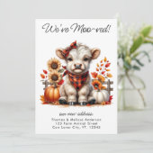 We zijn verhuisd Autumn Highland Cow Nieuw Adres V Aankondiging (Staand voorkant)