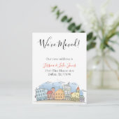 We zijn verhuisd Bericht nieuwe adres Verhuizing Aankondigingskaart (Staand voorkant)