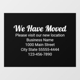 We Zijn Verhuisd Bezoek Nu Ons Nieuwe Adres Zwart Raamsticker