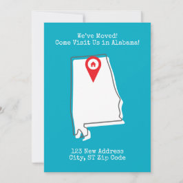 We zijn verhuisd! Bezoek ons in Alabama aankondigi Feestdagenkaart