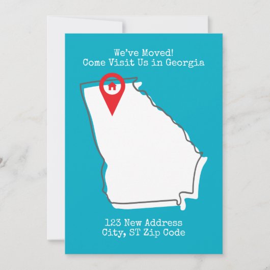 We zijn verhuisd! Bezoek ons in Georgië Aankondiging (Voorkant)