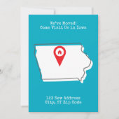 We zijn verhuisd! Bezoek ons in Iowa Aankondiging (Voorkant)