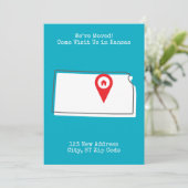 We zijn verhuisd! Bezoek ons in Kansas Aankondiging (Staand voorkant)