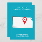 We zijn verhuisd! Bezoek ons in Kansas Aankondiging (Voorkant / Achterkant)