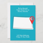 We zijn verhuisd! Bezoek ons in North Dakota Aankondiging (Voorkant)