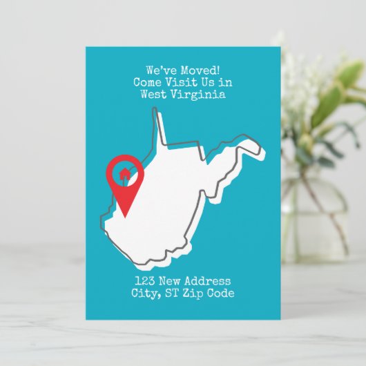 We zijn verhuisd! Bezoek ons in West Virginia Aankondiging (Staand voorkant)