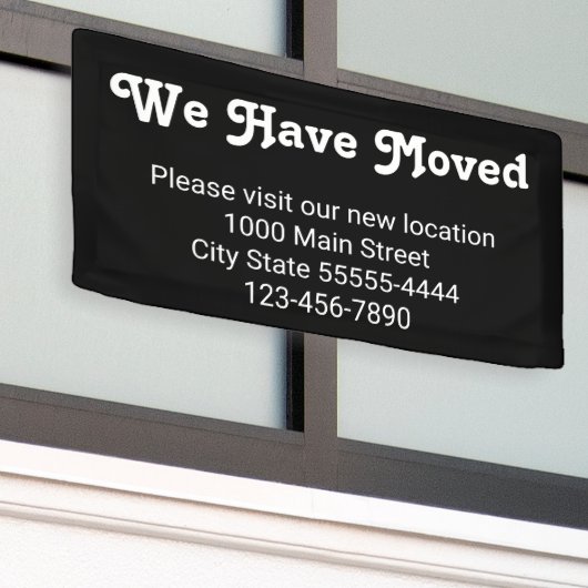 We zijn verhuisd Bezoek onze nieuwe locatie Spandoek (Buitenkant Gebouw)