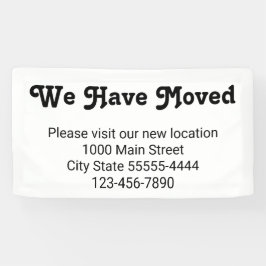 We zijn verhuisd, bezoek onze nieuwe locatie wit spandoek