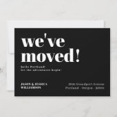 We zijn verhuisd. Black Minimal Bold Typography Mo Aankondiging (Voorkant)