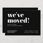 We zijn verhuisd. Black Minimal Bold Typography Mo Aankondiging (Voorkant / Achterkant)