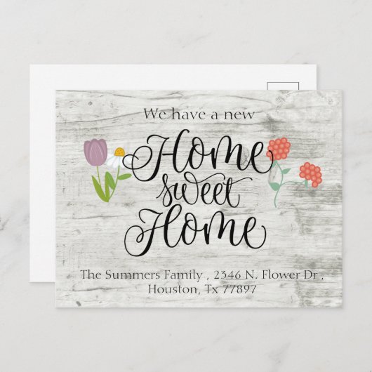 We zijn verhuisd Bloemen Nieuwe adres aankondiging (Voorkant / Achterkant)