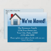 We zijn verhuisd, Blue House icoon Aankondigingskaart (Voorkant / Achterkant)