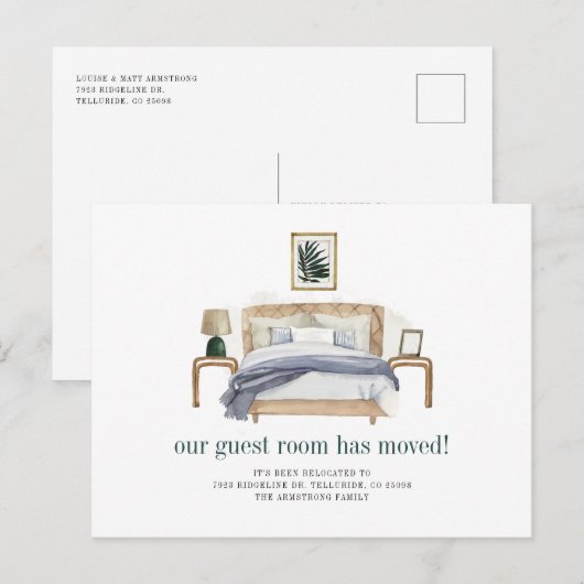 We zijn verhuisd Boho Chic Nieuw adres verhuizing Aankondigingskaart (Voorkant / Achterkant)