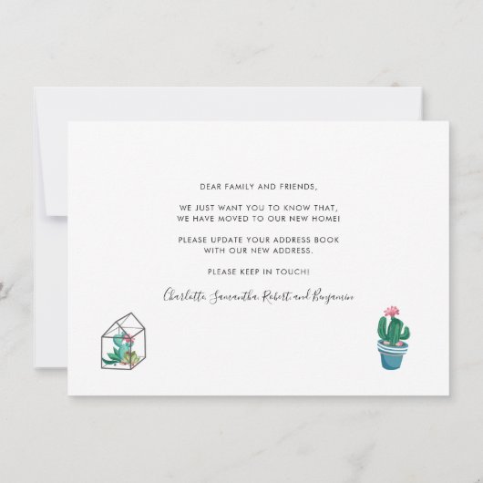 We Zijn Verhuisd Boho Chic Verhuisbericht Aankondiging (Achterkant)