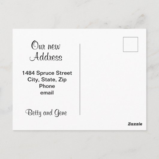 We zijn verhuisd! Briefkaart (Achterkant)