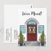 We zijn verhuisd. Briefkaart voor kerstvakantie (Voorkant / Achterkant)