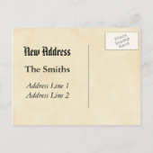 We zijn verhuisd! Bruine bloemen Aankondigingskaart (Achterkant)