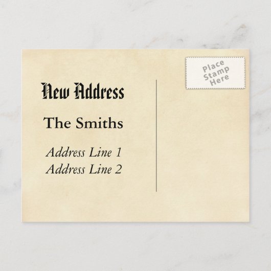 We zijn verhuisd! Bruine bloemen Aankondigingskaart (Achterkant)