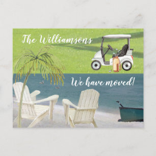 We zijn verhuisd Budget Ocean Beach Golf Move Aankondigingskaart