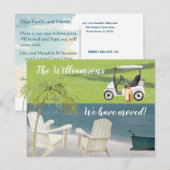 We zijn verhuisd Budget Ocean Beach Golf Move Aankondigingskaart (Voorkant / Achterkant)