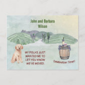 We zijn verhuisd Budget Pret Land Familiehond Verh Aankondigingskaart (Voorkant)