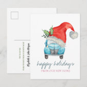 We zijn verhuisd, Car Santa Hat Aankondigingskaart (Voorkant / Achterkant)