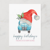 We zijn verhuisd, Car Santa Hat Aankondigingskaart (Voorkant)