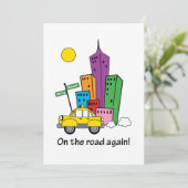 We zijn verhuisd Cityscape Geel 5x7 kaart (Staand voorkant)