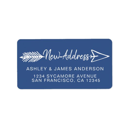We zijn verhuisd Classic Blue Nieuw adres label (Voorkant)