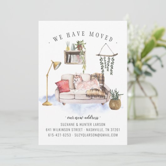 We Zijn Verhuisd | Corgi Verhuisbericht Aankondiging (Staand voorkant)