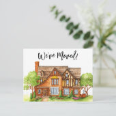 We Zijn Verhuisd Cottage Verhuisbericht Ansichtkaa Briefkaart (Staand voorkant)