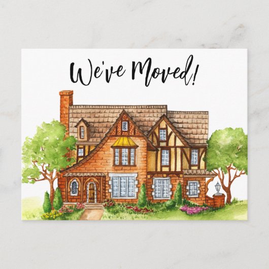 We Zijn Verhuisd Cottage Verhuisbericht Ansichtkaa Briefkaart (Voorkant)