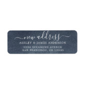 We zijn verhuisd Dark Blue Nieuw adres label (Voorkant)