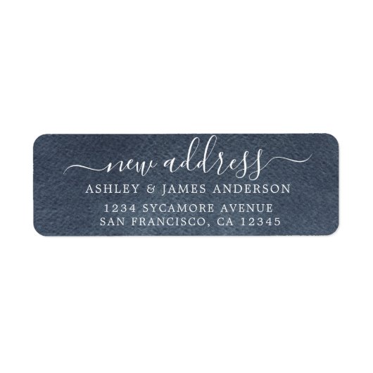 We zijn verhuisd Dark Blue Nieuw adres label (Voorkant)