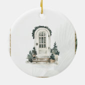 We zijn verhuisd, dennenboom voordeur keramisch ornament (Achterkant)