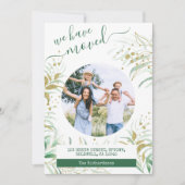 We Zijn Verhuisd Elegant Goud Groen Bladwerk Verhu Aankondiging (Voorkant)