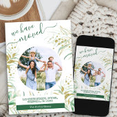 We Zijn Verhuisd Elegant Goud Groen Bladwerk Verhu Aankondiging