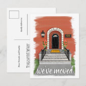 We zijn verhuisd | Elegante rode bakstenen huis te Aankondigingskaart (Voorkant / Achterkant)