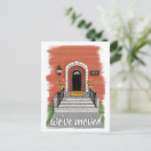 We zijn verhuisd | Elegante rode bakstenen huis te Aankondigingskaart (Staand voorkant)