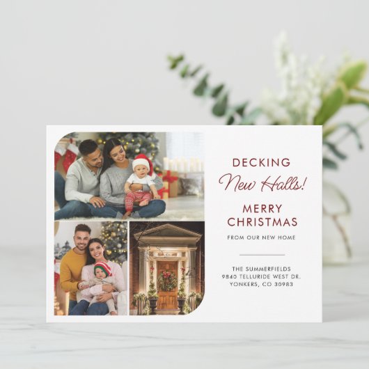We zijn verhuisd Familie Kerst Foto's Verhuizen Aankondiging (Staand voorkant)
