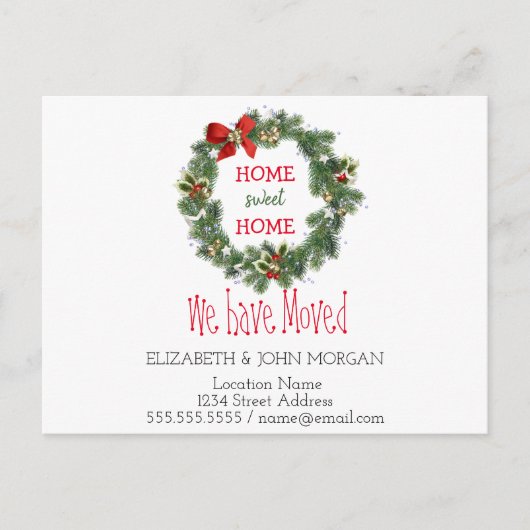 We zijn verhuisd, feestdag, homepage aankondigingskaart (Voorkant)